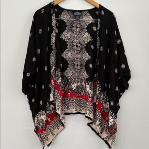 Angie Black Kimono with Red and Cream Accents Medium